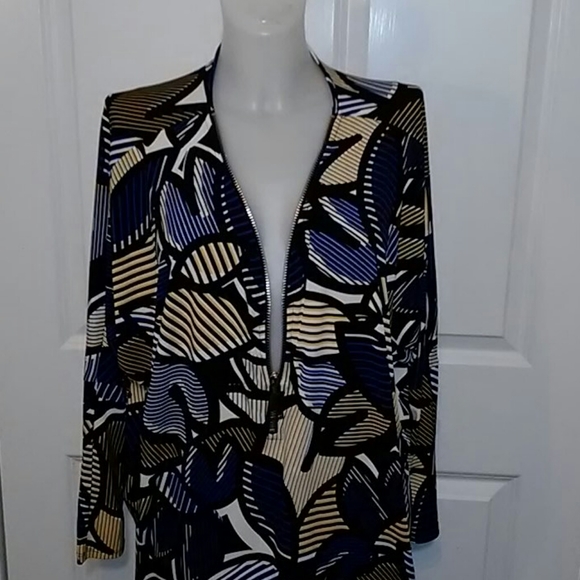 Alfani Tops - ALFANI Zippered Front Blouse Size L